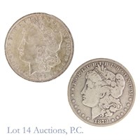1878 & 1878-S Silver Morgan Dollars (2)