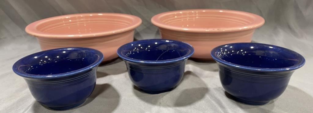 Pink Fiesta Bowl & Blue Custards bowls