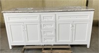 Cambridge Doubhle Sink Bath Vanity White with Carr