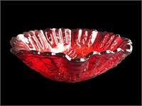 Red Amberina large Glass gra[e and vine design