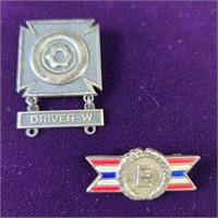 Sterling Silver Army Drivers Medal w/an Army/Navy