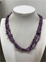 NEW AMETHYST BEADED NECKLACE