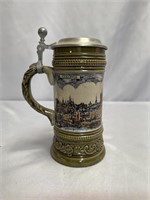 VINTAGE WESTERN GERMANY LIDDED BEER STEIN 7.5"