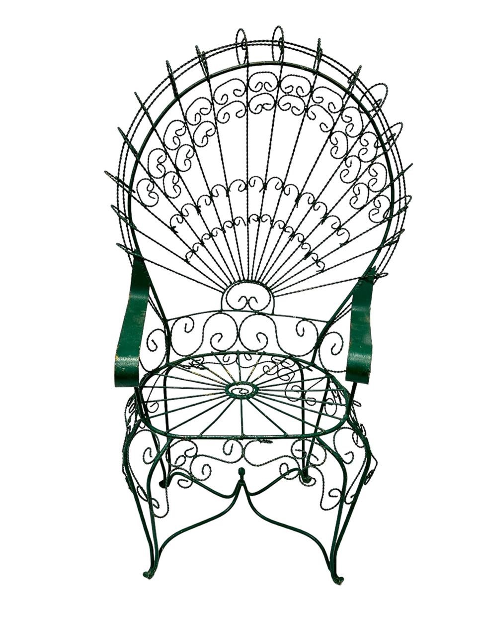 John Salterini Wrought Iron Peacock Chair