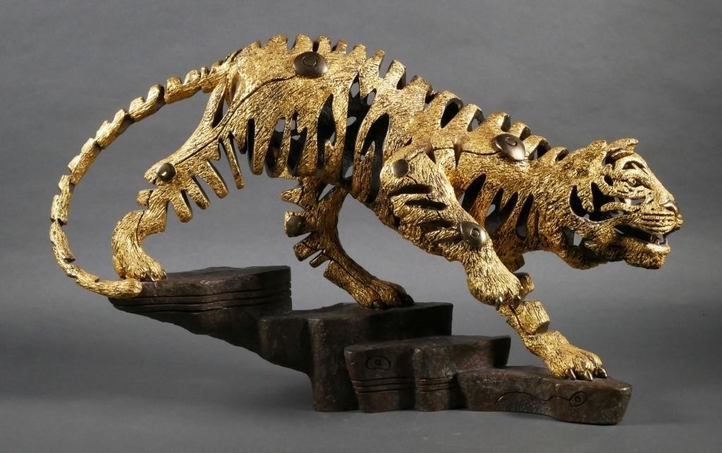 JIANG TIEFENG Tiger Bronze Sculpture
