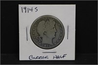 1914S Silver Barber Half Dollar