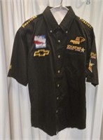 (J) Tri- Mountain Brand racing shirt size M.