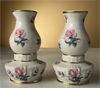 Bone China Rose Wall Pocket Vases