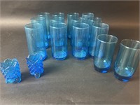 Aqua drinking glasses