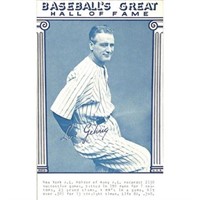Vintage Hof Baseball Exhibit Lou Gehrig