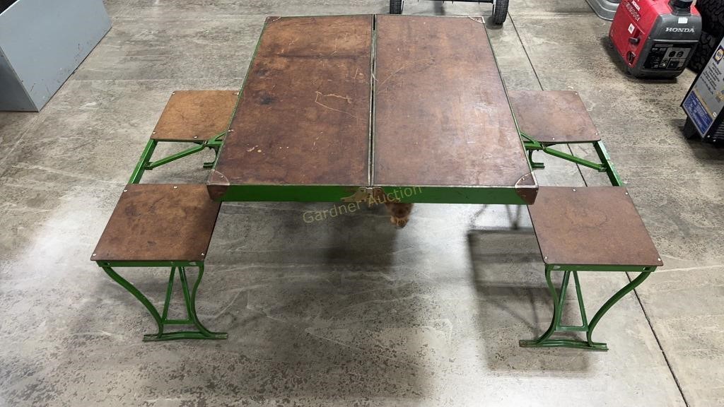 VINTAGE FOLDING PICNIC TABLE & CHAIR SET