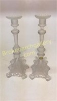 Pair Val St. Lambert Candleholders