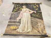 Huge Antique Canvas Oil Painting,19th-20th Century