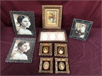 Framed Vintage Photos & Portraits & An Oil