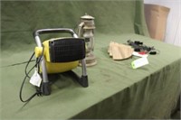Electrified Oil Lamp, Shelf & Heater / Blower,