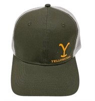 Yellowstone Logo Olive Green Mens Tracker Hat