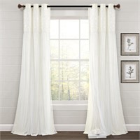 Embroidery Window Curtain Panel 84x40