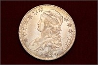 1824 US Capped Bust Liberty Half Dollar AU