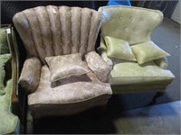 PAIR OF VICTORIAN WING-BACK CHAIRS