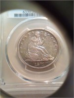 1871 50cent piece AU50