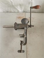 Antique metal meat grinder