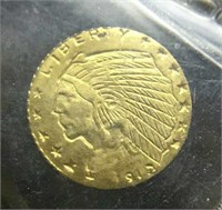 8K Gold Miniature Indian Head Coin Copy $5 Piece