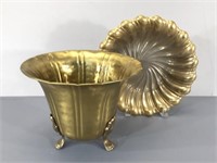 Brass Planter Vase & Bowl