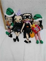 Collection of holiday Betty Boop plush with tags
