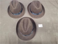 3 Wool Fedora hats