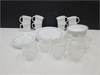 Corelle Dishes & Lead Crystal Glasses