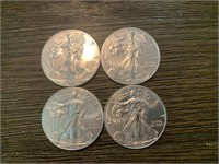 (4) 2016 Silver Dollars