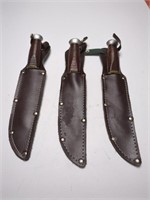 3 Okapi German Superior Quality Knives W/ Sheaths