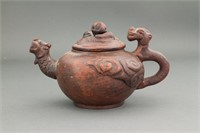 Chinese Zisha Dragon Teapot with Artist Mark