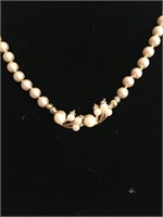 vintage pearl necklace with matching earrings