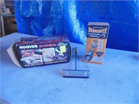 propane torch, hoover vacuum box, squeegee