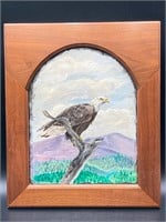 Framed 11x14” Original Bald Eagle Painting