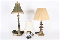 Vintage Stiffel Brass Lamp & Assorted w/ Shades