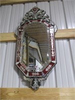 384-VENETIAN ART DECO MIRROR 48" T X 22 " W