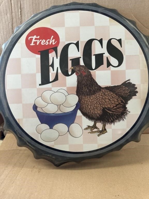 Metal Eggs Bothle Cap Sign
