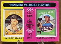 Ernie Banks 1975 Topps '59 MVPs Card