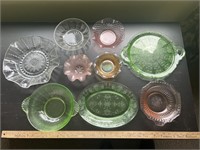 Depression and Pressed Glass Serving Pieces