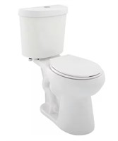 2-piece Dual Flush Round Toilet in White