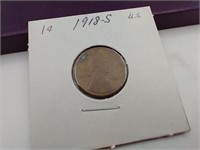 1918 S Lincoln Wheat Penny