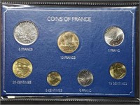1970s Coins of France BU Coin Mint Set