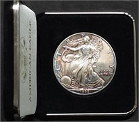 1998 1oz Silver Eagle Gem BU Toned in Mint Case