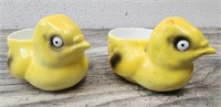 Pair of Vintage Made in Japan Little Chicks, One