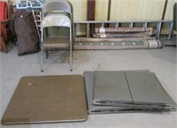 2 Metal Folding Tables, Card Table, 4 Chairs