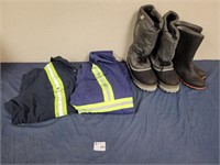 Coveralls and boots