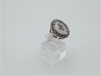 Sterling Like New Marcasite Crystal Ring