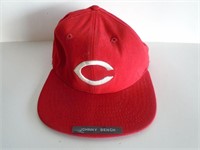 GAME USED VINTAGE JOHNNY BENCH REDS HAT